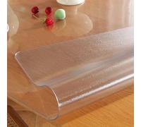 Générique Nappe Transparente Givrée 1.5mm, Film Transparent pour Table Basse, Tapis de Table Transparent Lavable, Nappe Rectangulaire Imperméable pour Chambre Cuisine et Salon(150cm x 150cm)