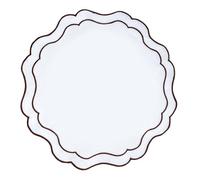 Générique Napperon Rond en Tissu avec Bords festonnés brodés, Tapis de Table Lavable en Forme de Fleur pour banquets, fêtes de Mariage, décorations de Maison