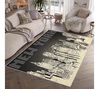 Générique New York Tapis Couloir Interieur 80x150cm Vintage Et Industriel Lavable Antidérapant, Poils Ras Doux Tapis Décoration Moderne pour Chambre Salon Coucher,Cuisine, Salle à Manger 2H1270