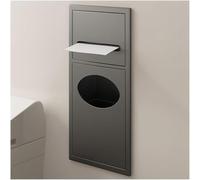 Générique Niche de Douche en Acier Inoxydable avec Poubelle intégrée et Porte-Papier Toilette - Organisateur de Salle de Bain Gain de Place pour Maisons, Restaurants et hôtels (Gris, 52x20x13,5cm)