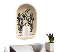 Générique Niche murale sacrée - Décoration de méditation pour salon, plateau d' mural avec matériau, présentoir de statues au design élégant, accessoire spirituel pour la maison, gadget décoratif p