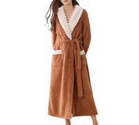 Générique Noel Peignoir De Bain Femme Eponge Peignoirs Homme Sortie Mariée Éponge Épaisse Confortable Xxl Robe Polaire Microfibre Rapide Séchage Chambre Ete Nid Dabeille Grande Taille 1-Café M