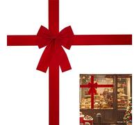 Générique Noeud De Porte Noel, Noeud Rouge Noel Decoration, en Polyéthylène Floqué, Faciles Installer Et Retirer, Suspendre Et Fixer Directement, pour Les Placards, Portes, Fenêtres, Autres