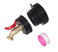 Générique Nouveau Réservoir D'eau 1000L IBC Tonne Connecteur De S60 * 6 Accessoires - Tonne Buse D'eau En Laiton Vanne Papillon 62 Filetage Fin | Adaptateur De Tuyau Fourre-tout En Laiton Étanche, C