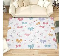 Générique Nœud Papillon Tapis Salon 80x150 cm, Tapis Floral Mignon Poil Court Lavable en Machine Antidérapant Doux pour Entrée Chambre Descente De Lit Bureau