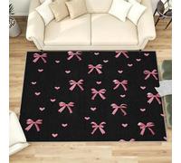 Générique Nœud Papillon Tapis Salon 90x150 cm, Tapis Coeur Romantique Poil Court Lavable en Machine Antidérapant Doux pour Entrée Chambre Descente De Lit Bureau