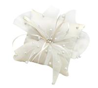 Générique Oreiller avec Anneaux en Perles pour fêtes de Mariage et célébrations, Oreiller Porte-Anneaux Exquis, Accessoires Photo, décor de Mariage Vintage