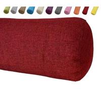 Générique Oreiller Ergonomique Cervical en Forme Coussin, Colonne Jambes - Oreiller Boudin de Yoga cervicales - pour Lit et Canapé avec Cover Lavable(Burgundy,20x80cm)