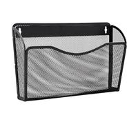 Générique Organisateur Mural de Documents, 35 x 10,5 cm, trieur de courrier Suspendu en Maille métallique Noire, Porte-revues Vertical de Bureau, Corbeille à dossiers et Rangement Mural