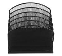 Générique Organiseur de Bureau Vertical Support Solide en Fer Noir Compartiments Multiples et Design Moderne, pour Espace de Travail à Domicile ou Salle D'étude
