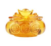 Générique Ornement Corne D'abondance en Verre Doré pour Décoration de Bureau et Maison, Bol Trésor Créatif pour Présents de Noël et Ambiance Feng Shui