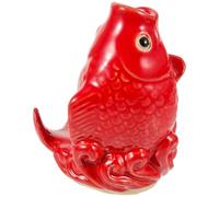 Générique Ornement de Carpe en Céramique Rouge pour Jardin et Extérieur | Aspect Réaliste, Teintes Authentiques, Texture Robuste, Décor Toute L’année, Format Compact