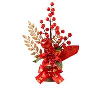 Générique Ornements de bureau pour le Nouvel An, le festival du printemps, ornements pour l'arbre de la fortune, fleurs, seau de bénédiction, ornements de bureau en pot A (B, 30CM)