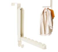 Générique Over The Door Clothes Rack, Laundry Coat Rack with 6, Space-Saving Folding Design, Round Hook for Bathroom, Convenient and Storage Solution