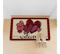 Générique Paillasson de Saint-Valentin pour porte intérieure et extérieure, tapis de sol sale, tapis antidérapant pour toilettes 2 (Watermelon Red, 40x60cm)