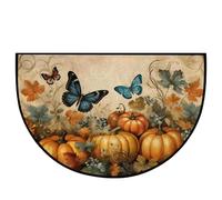 Générique Paillasson Demi-Rond en Forme de Papillon, antidérapant, pour intérieur et extérieur, Tapis d'entrée en Fibre de Coco Lavable pour Porte d'entrée, Cuisine, Salle de Bain, 91,4 x 61 cm