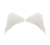 Générique Paire de Pinces à Cheveux Oreilles de Chat Solide et Résistante en Flanelle Blanche Accessoires Mignons pour Fête D'anniversaire ou Séance Photo