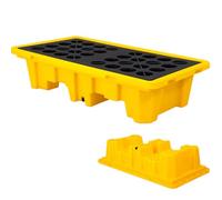 Générique Palette de rétention des déversements Robuste avec Poches de Drainage et de manutention pour fûts de 208 litres (55 gallons), Plateau modulaire étanche (130 x 6