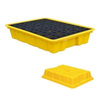 Générique Palette de rétention des déversements Robuste avec Poches de Drainage et de manutention pour fûts de 208 litres (55 gallons), Plateau modulaire étanche (66 x 36