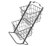 Générique Panier à Fruits Cuisine et Restaurant Noir à 2 Niveaux, Étagère de Rangement Double Couche Design Créatif et Fonction de Collecte des Fruits