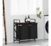 Générique Panier à Linge à 2 Compartiments avec étagère chêne fumé,859067