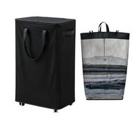 Générique Panier à Linge à roulettes, Grande Capacité | Renforcé, Durable Et Pliable ; Convient Pour Les Salles De Bains, Les Chambres (Negro)