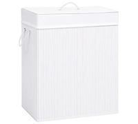Générique Panier à Linge avec 2 Sections Bambou Blanc 100 L,Maison & Jardin, Produits ménagers, Produits de blanchisserie, Paniers à Linge, Blanc (Poids 2.05KG)