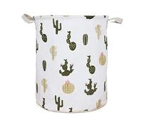 Générique Panier à Linge en Coton Et Lin, Rangement étanche à Lhumidité | Poignées En Cuir, Coin Penderie, Pliable Et Portable (C 33*42cm)