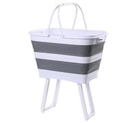 Générique Panier à Linge Pliable Ménager, pour Le Rangement Et Le Lavage | Conception Anti-flexion En Position Haute, Adaptée Aux Salles De Bains, Aux Cuisines Et Au Camping (Gray A)
