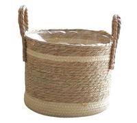 Générique Panier à Plantes Tressé, Panier de Rangement avec Doublure Imperméable, Pot de Fleurs Léger, Panier Tressé pour Plantes D'extérieur, Pique-Nique, Modèle A