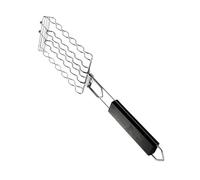 Générique Panier à Poisson pour Griller en Acier Inoxydable Poignée en Bois, Résistant aux Rayures et Antiadhésif, pour Barbecue Extérieur et Camping