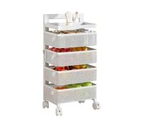 Générique Panier Rotatif De Rangement Carré Multicouche,étagère À Légumes Rotative,Organisateur De Rangement De Salle De Bain,Panier Amovible for Pommes Terre Et Oignons(Color 1,4 Tiers)