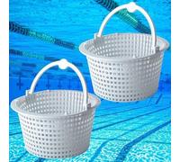 Générique Panier Skimmer Piscine,Panier Skimmer Piscine 19 Cm,Panier De Rechange pour Skimmer Standard,Préfiltre De Piscine avec Poignée pour Un Retrait Facile (2pcs)