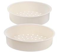 Générique Paniers Vapeur Ronds Plastique 2pcs 8.27X8.27X1.97 Pouces Accessoires Cuisine Compact Pour Cuisson Maïs Œufs En Cuisine