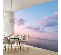 Générique Panoramique Murale Océan Ciel Pastel Papier Peint | Nuage Romantique Papier Peint Mural, 250 x 175 cm Poster Murale Intissé Muraux Photo 3D Fond Effet pour Salon Chambre