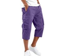 Générique Pantalon Cargo à Poches Multiples, Coupe décontractée, Fermeture éclair, idéal pour Le Travail en extérieur et Le Quotidien. (Purple, XXXXXL)