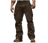 Générique Pantalon de Travail Homme Bouton Taille Haute Velours Côtelé Cargo Pantalon Automne Hiver Couleur Unie Décontractés Ample à Jambes Workout Pantalons avec Multi-Poches 2025