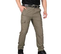 Générique Pantalon de Travail Homme Cargo Multipoches avec Genouillères Taille Elastique Extensible Résistant Durable Séchage Rapide Léger Tactique Militaire Treillis Randonnée Chasse Moto