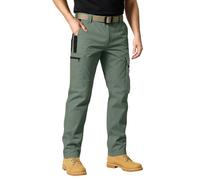 Générique Pantalon de Travail Homme Cargo Multipoches avec Genouillères Taille Elastique Extensible Résistant Durable Séchage Rapide Léger Tactique Militaire Treillis Randonnée Chasse Moto