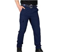 Générique Pantalon de Travail Homme Multi-Poches Taille Élastique Ajustée Stretch Cargo Pantalon Travail Quotidien Outdoor Pants à Séchage Rapide 2025