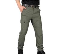 Générique Pantalon de Travail Homme Multi-Poches Taille Élastique Ajustée Stretch Cargo Pantalon Travail Quotidien Outdoor Pants à Séchage Rapide 2025
