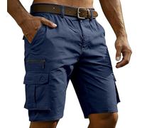 Générique Pantalon Short Cargo Homme Été Bermuda Multi-Poches Travail Shorts avec Fermeture Éclair et Bouton Court Décontracté Respirant Léger Randonnée Pêche Camping Loisirs Quotidien 3XL