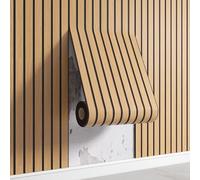 Générique Papier Peint Autocollant Imitation Bois,Panneaux Acoustiques Imperméables Effet Bois,3D Aspect Naturel, Revêtement Mural pour Salon, Chambre, Bureau, Cuisine,A1,2 Rolle 300x40cm
