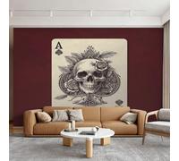 Générique Papier Peint Cartes à Jouer Panoramique 416 x 254 cm, Papier Peint Intissé Crâne Rose As de Pique Décoration Murale, Papiers Peints pour Salon Chambre saf-15