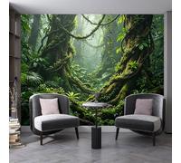 Générique Papier Peint Forêt Arbre De Vie, Fresque Murale Intissée, Poster Photo, Décoration Intérieure, Effet Panoramique 3D, Art Mural Nature, Papier Peint Vert Pour Salon Et Chambre, 350 Cm