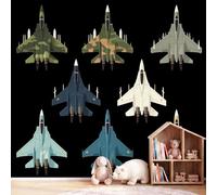 Générique Papier Peint Intissé Militaire Dessin Animé Avion Avion de Chasse 150 x 105 cm Papier Peint Panoramique Grandes Décoration Murale pour Salon Chambre Décor Fond TV
