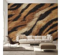 Générique Papier Peint Intissé Rayure de Tigre, Papier Peint Panoramique Animaux Sauvage Peau de Tigre pour Salon Chambre, Déco Murale Maison, Décoration Photo Murale 450x315 cm K-MZ&33