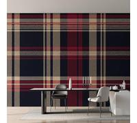 Générique Papier Peint Intissé Tartan, Papier Peint Panoramique à Carreaux Vichy Rustique pour Salon Chambre Bureau Couloir, Décoration Murale, 350 x 256 cm (L x H) Y&W18