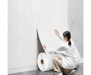 Générique Papier Peint Isolant Autocollant pour Murs Intérieurs, 5 Mm D'Épaisseur Rouleau de Papier Peint Isolant en Feuille D'aluminium pour Murs en Plâtre Qui S'Écaille,Blanc,50x280cm