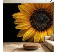 Générique Papier Peint Minimaliste Élégant Panoramique Fleurs Tournesol Décoration Murale 250 x 175cm, 3D Papier Peint Intissé pour Chambre Salon Cuisine Bureau Salle à Manger